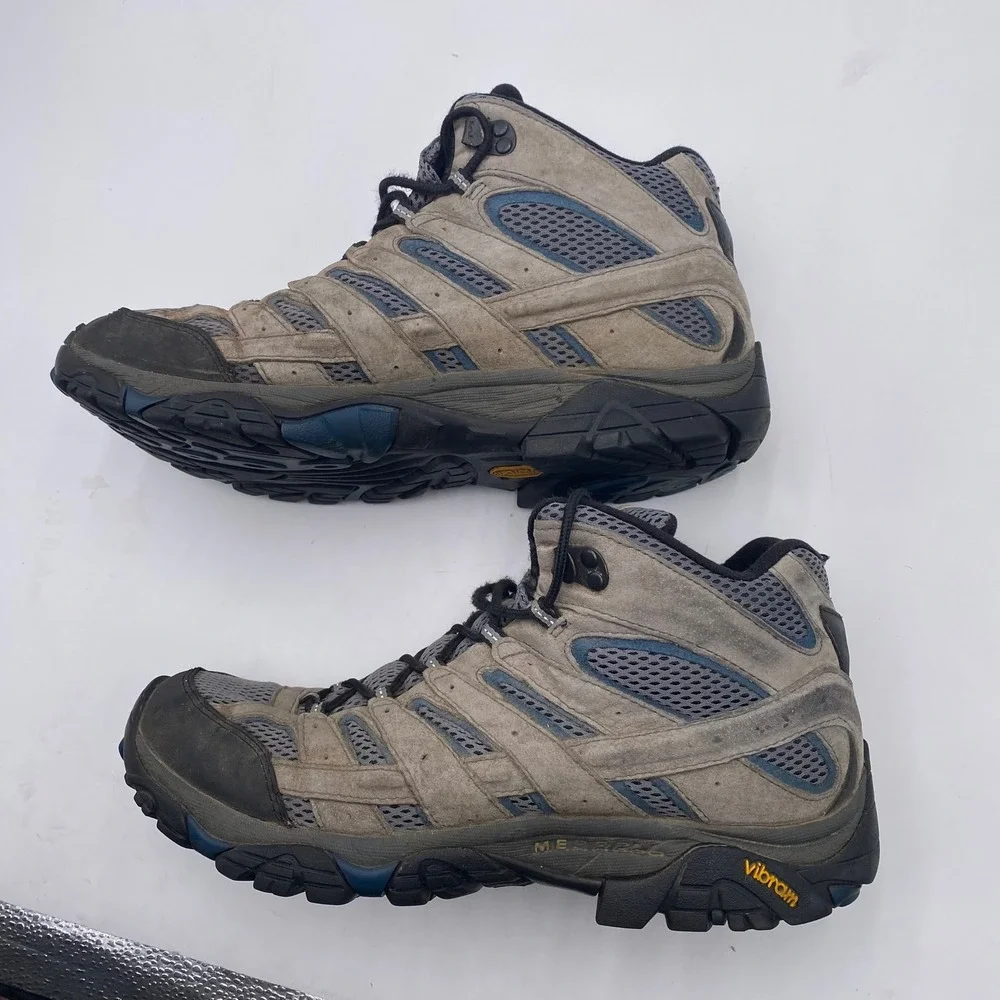 Merrell Moab 2 Mid Ventilator Hiking Boots Men 11 Walnt Grey J42485 Vibram Trail